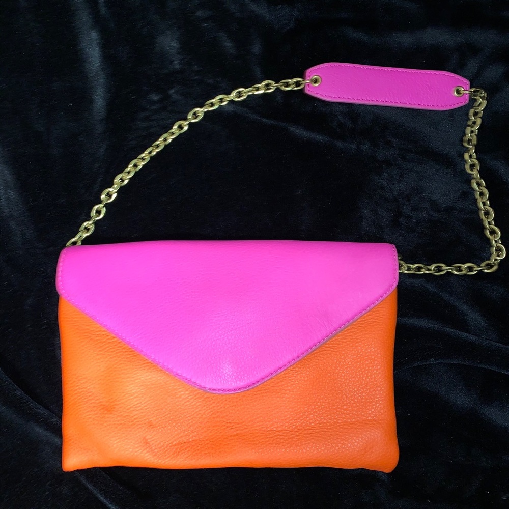 J. Crew Color Block Leather Clutch, NWT